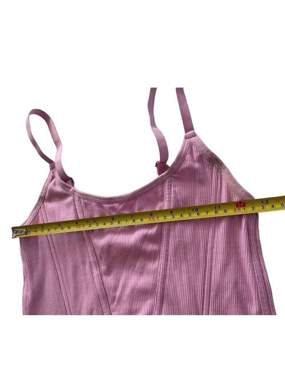 Colsie Pink Corset Ribbed Mesh Top - Picture 10 of 10